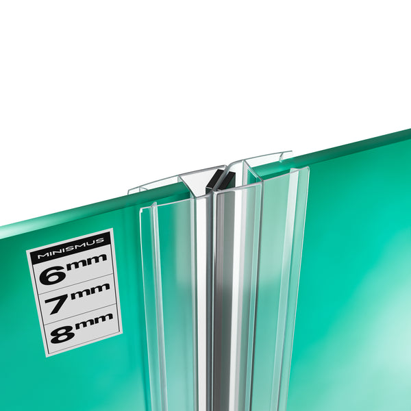 Douchedeurafdichting met lip glasdikte 4 t/m 15 mm