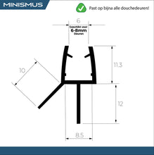 Halfronde 6-8 mm Douchedeurafdichting (2 Strips van 1 Meter)