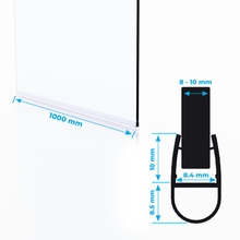 6-8 mm Douchedeurrubber D-Profiel (2x 1 Meter) 