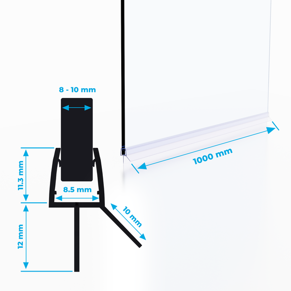 6-8 mm Doucheafdichting met Waterstop (2x 1 Meter) 