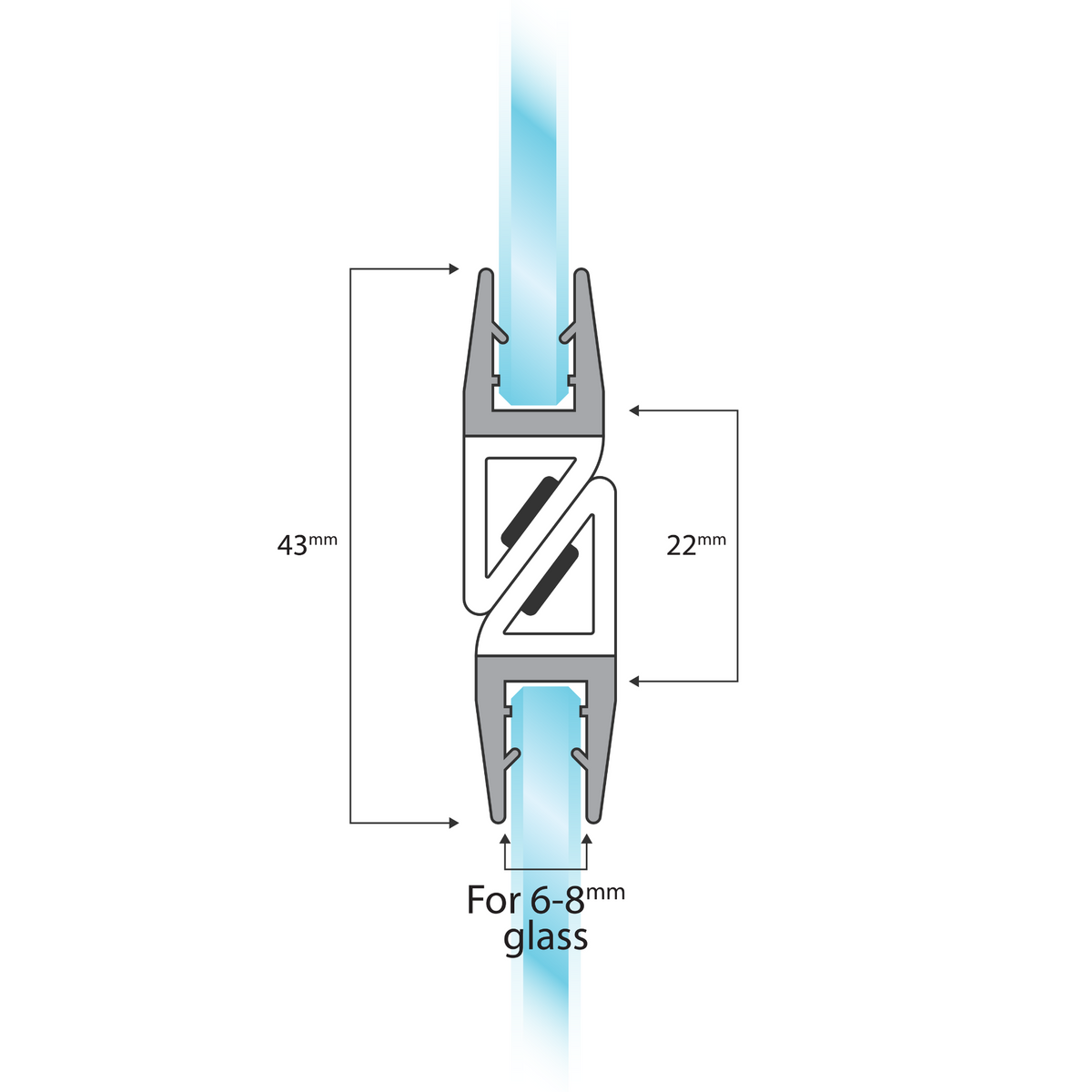 Magnetische Duschdichtung 200 cm