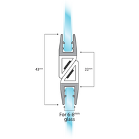 Verticale Doucheafdichting met Magnetische Sluiting 200cm 