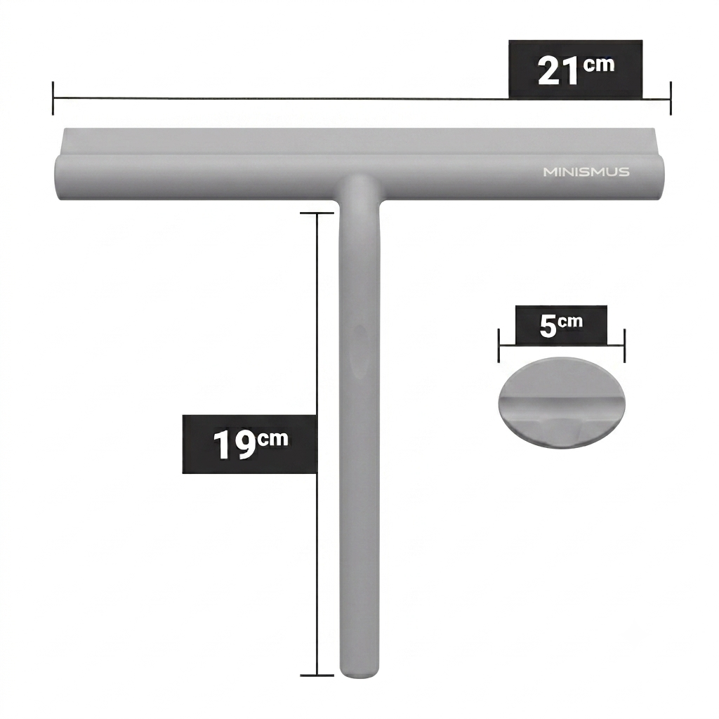 Kompakter Duschabzieher 21 cm mit magnetischer Wandhalterung