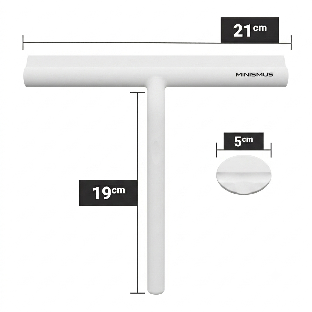 Kompakter Duschabzieher 21 cm mit magnetischer Wandhalterung