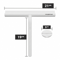 Kompakter Duschabzieher 21 cm mit magnetischer Wandhalterung