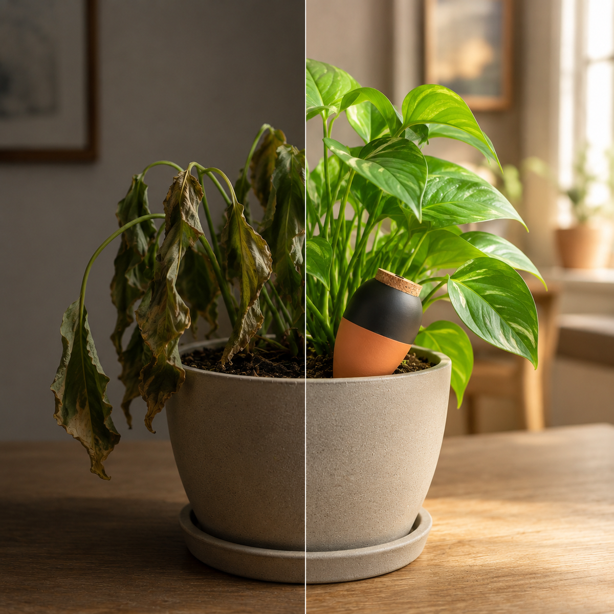 Terracotta Plant Watering Spike XL 950 ml | Self-Watering Drip Spike for Large Indoor and Potted Plants