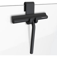 Compact Shower Squeegee with Hanging Hook - Black