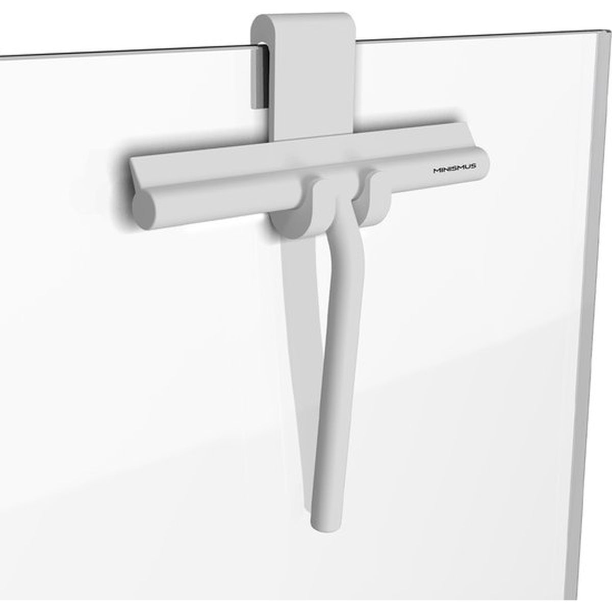 Compact Shower Squeegee with Hanging Hook - White