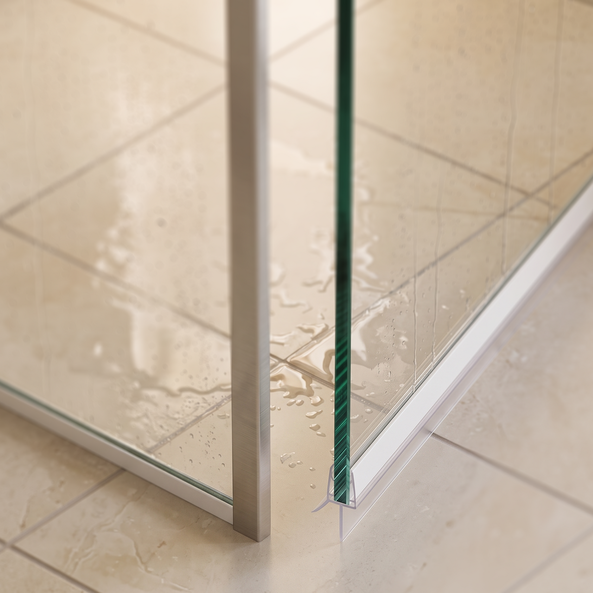 Duschdichtung mit Wasserabweiser, 2 × 1 m, für 6–8 mm Glas