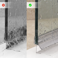 Curved Shower Seal with Water Stop – 2x 1 Meter for 6-8mm Glass Doors