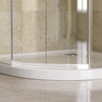 Curved Shower Seal with Water Stop – 2x 1 Meter for 6-8mm Glass Doors