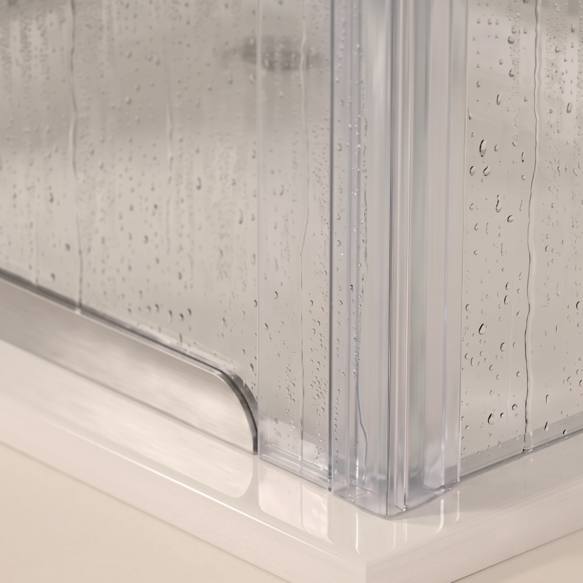 Vertikale Duschdichtung F-Profil, 2 × 200 cm, für 6–8 mm Glas