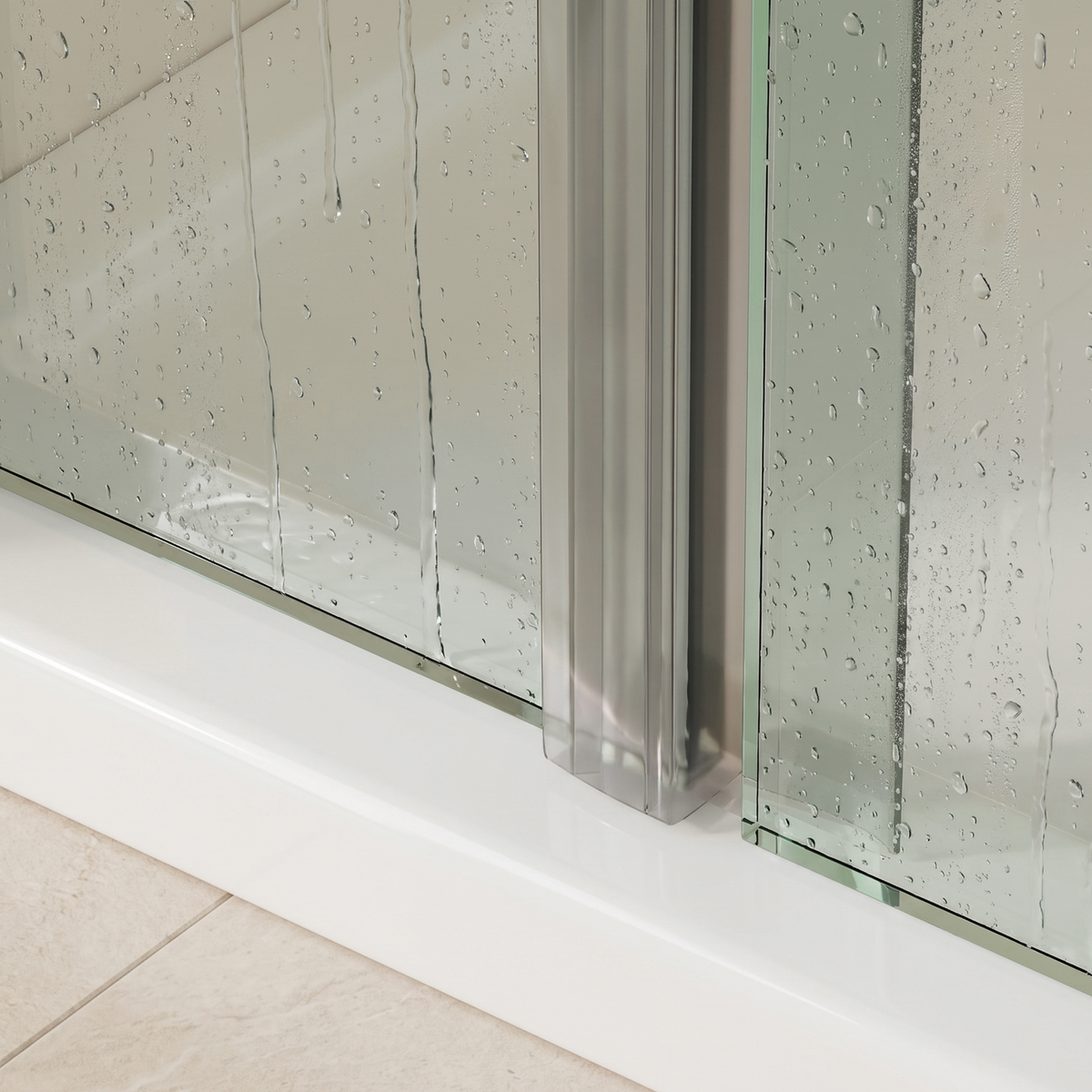 Vertikale Duschdichtung U-Profil, 2 × 200 cm, für 6–8 mm Glas