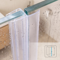 Vertikale Duschdichtung U-Profil, 2 × 200 cm, für 6–8 mm Glas