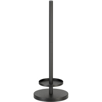 5-Piece Black Toilet Set - Self-Adhesive Reserve Roll Holder &amp; Elevated Free-Standing Toilet Roll Holder for 5 Rolls - Toilet Brush Holder, Trash Bin &amp; Wall Hooks