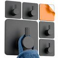 Wall Hook Square Base Black - Self Adhesive Set of 6