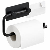 5-teiliges schwarzes WC-Set - Toilettenpapierhalter mit verstellbarem Arm & freistehender Toilettenpapierhalter für 5 Rollen - WC-Bürstenhalter, Mülleimer & Wandhaken