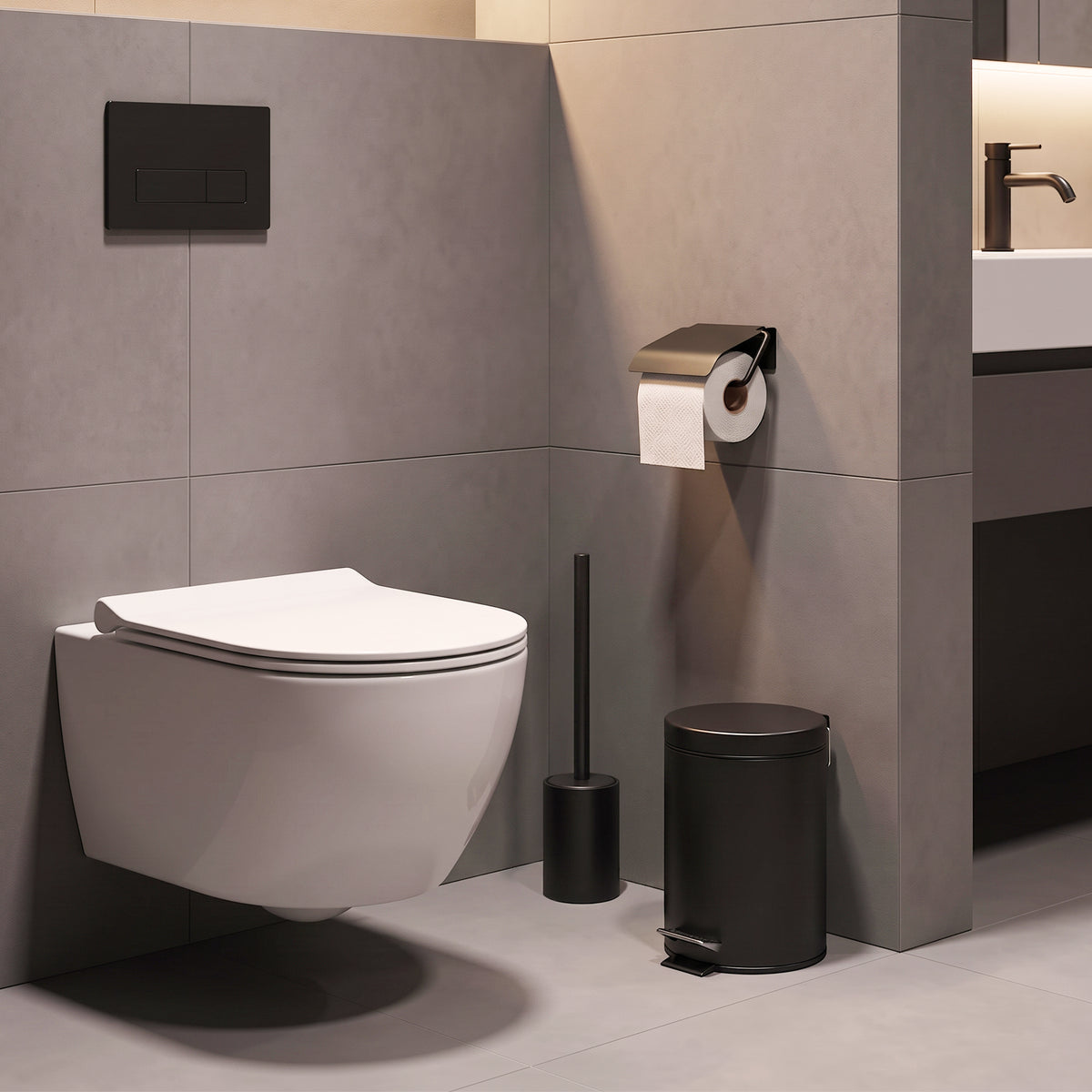 Minismus Toiletborstelhouder Kort Model Rond