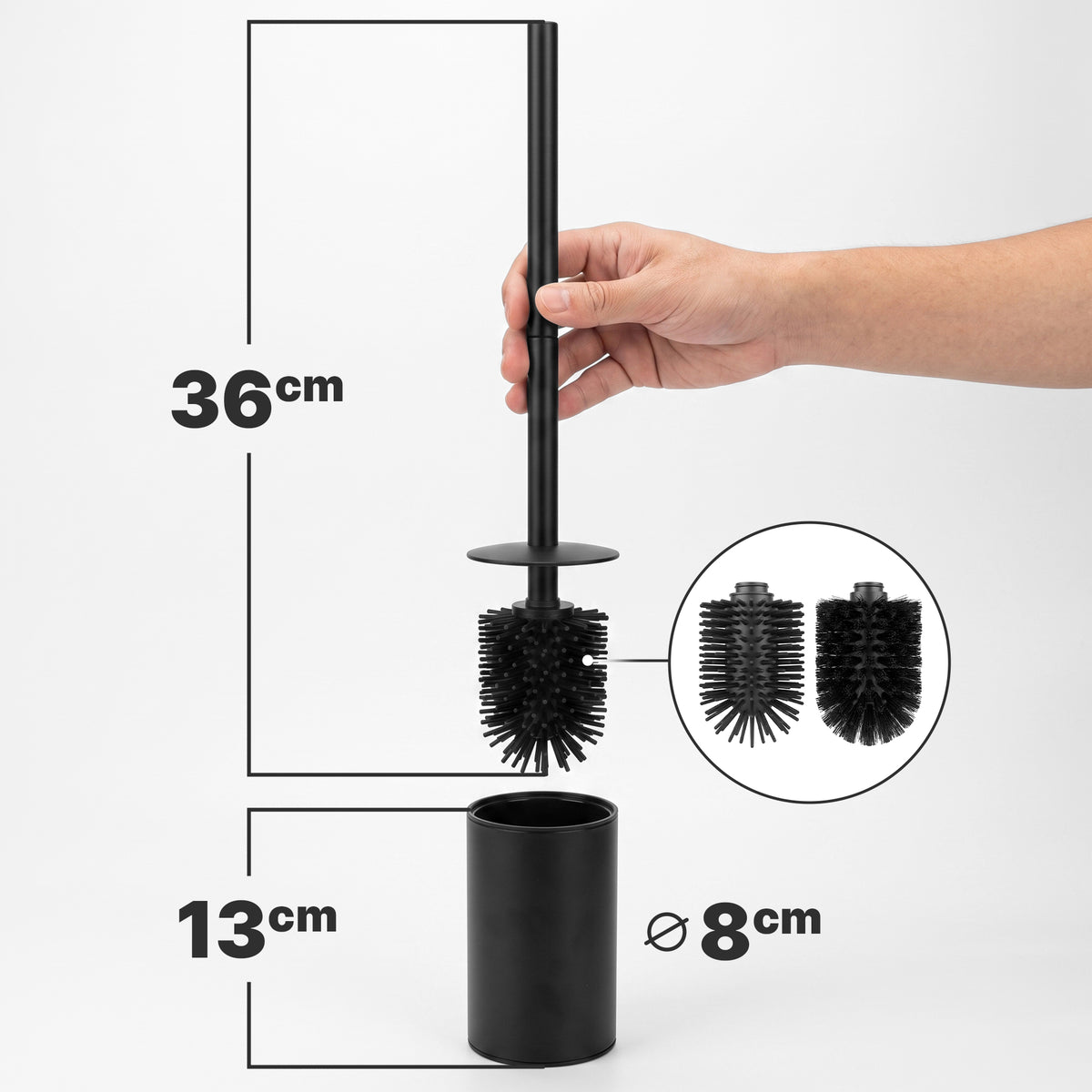Minismus Toiletborstelhouder Kort Model Rond