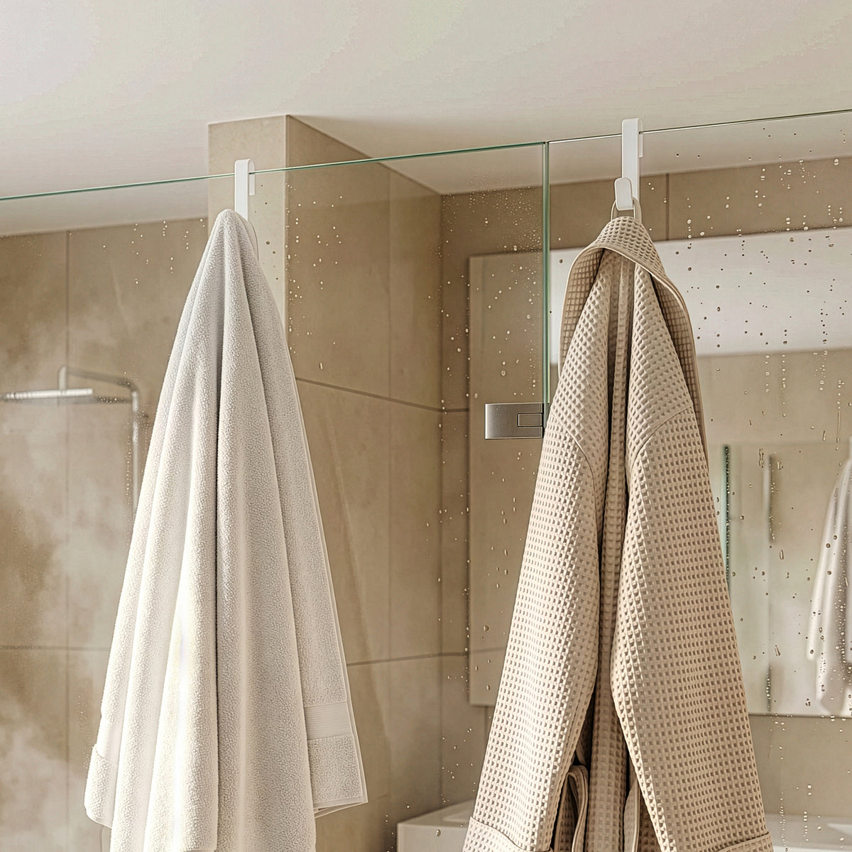 Shower Door Hook 2-Pack with Silicone Coating