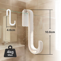 Shower Door Hook 2-Pack with Silicone Coating