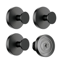 Round Rotating Suction Cup Hook Black Set of 4