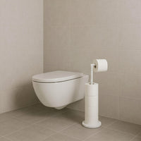 Staande toiletrolhouder 2 in 1 voor 5 rollen, met click up arm en verzwaarde voet