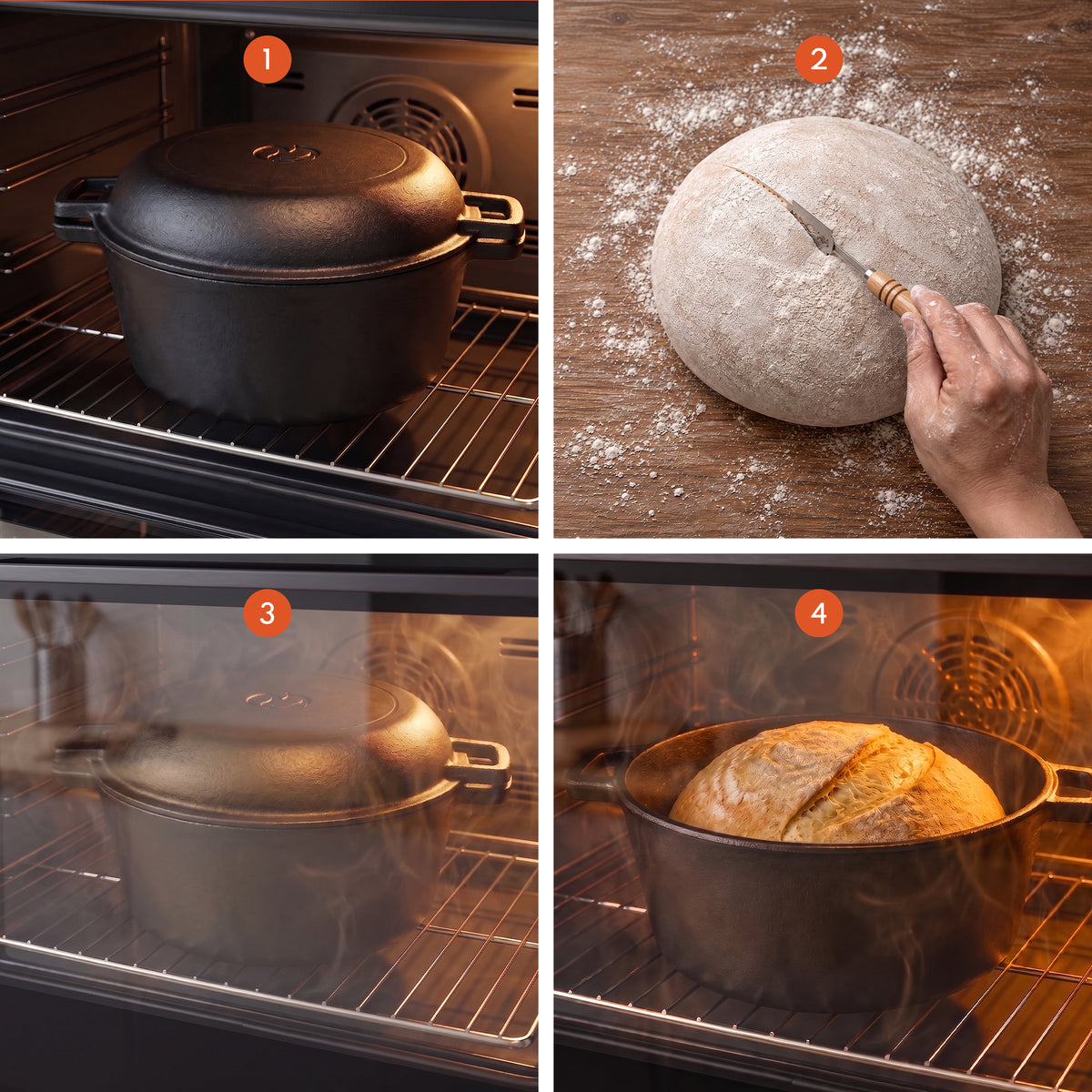 Minismus Gietijzeren Kookpot met Broodbakset