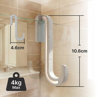 Shower Door Hook 2-Pack with Silicone Coating