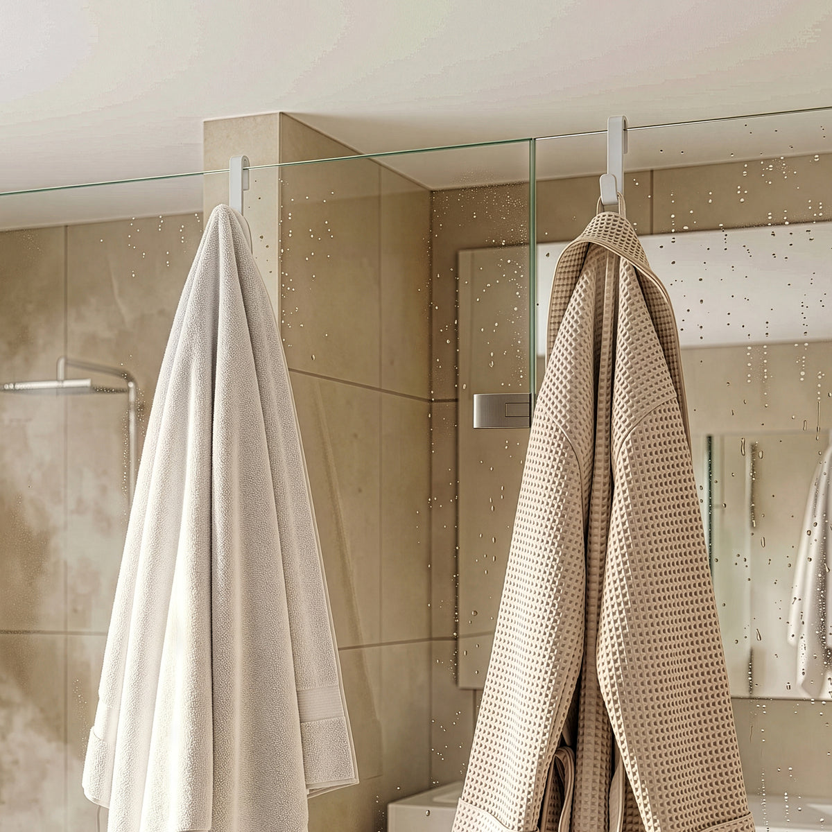 Shower Door Hook 2-Pack with Silicone Coating