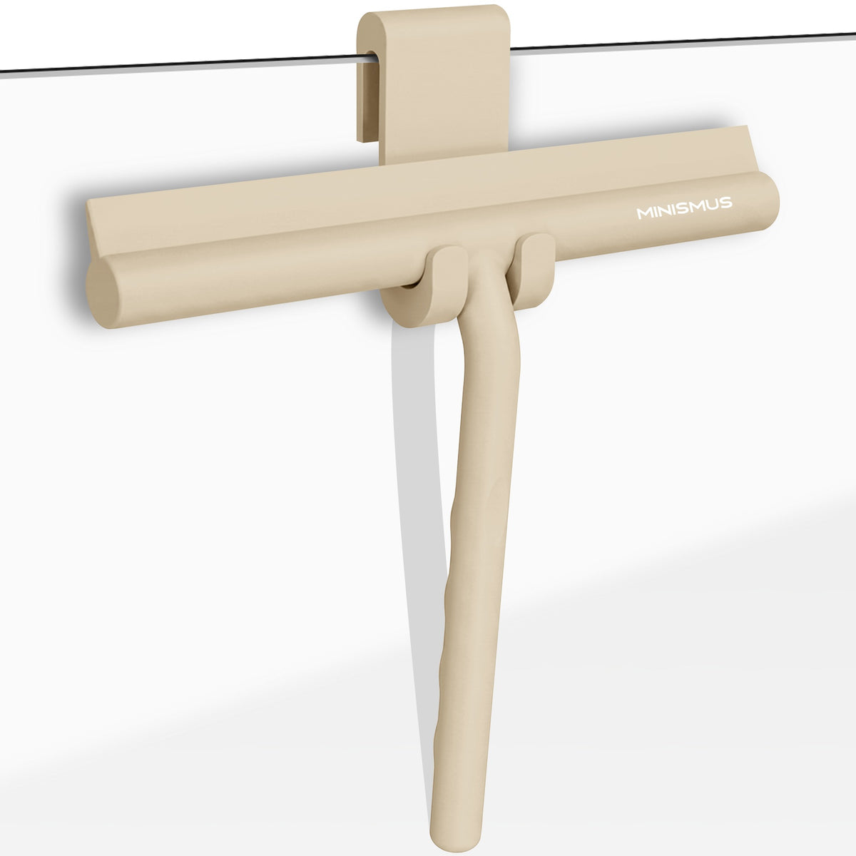 Compact Shower Squeegee with Hanging Hook - Beige