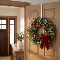 Minismus adjustable over-door wreath hook in white
