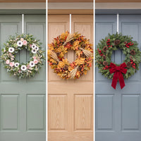 Minismus adjustable over-door wreath hook in white