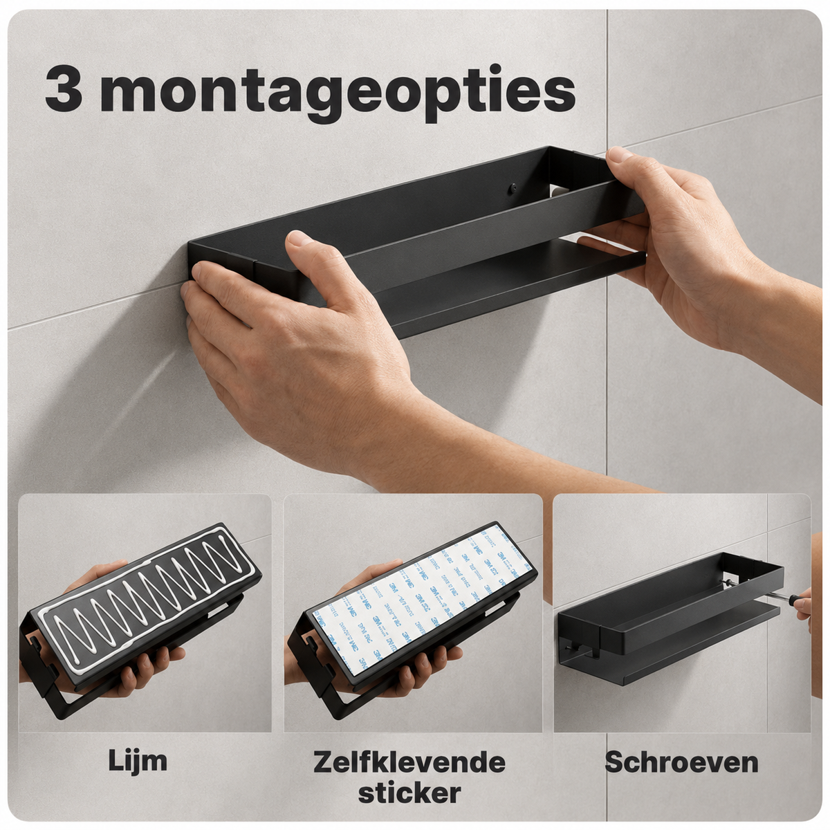 Douchemandje RVS 30 cm – Meerdere Montageopties
