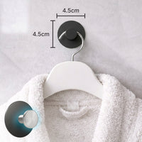 Wandhaak met ronde basis zwart, zelfklevend, set van 6 stuks