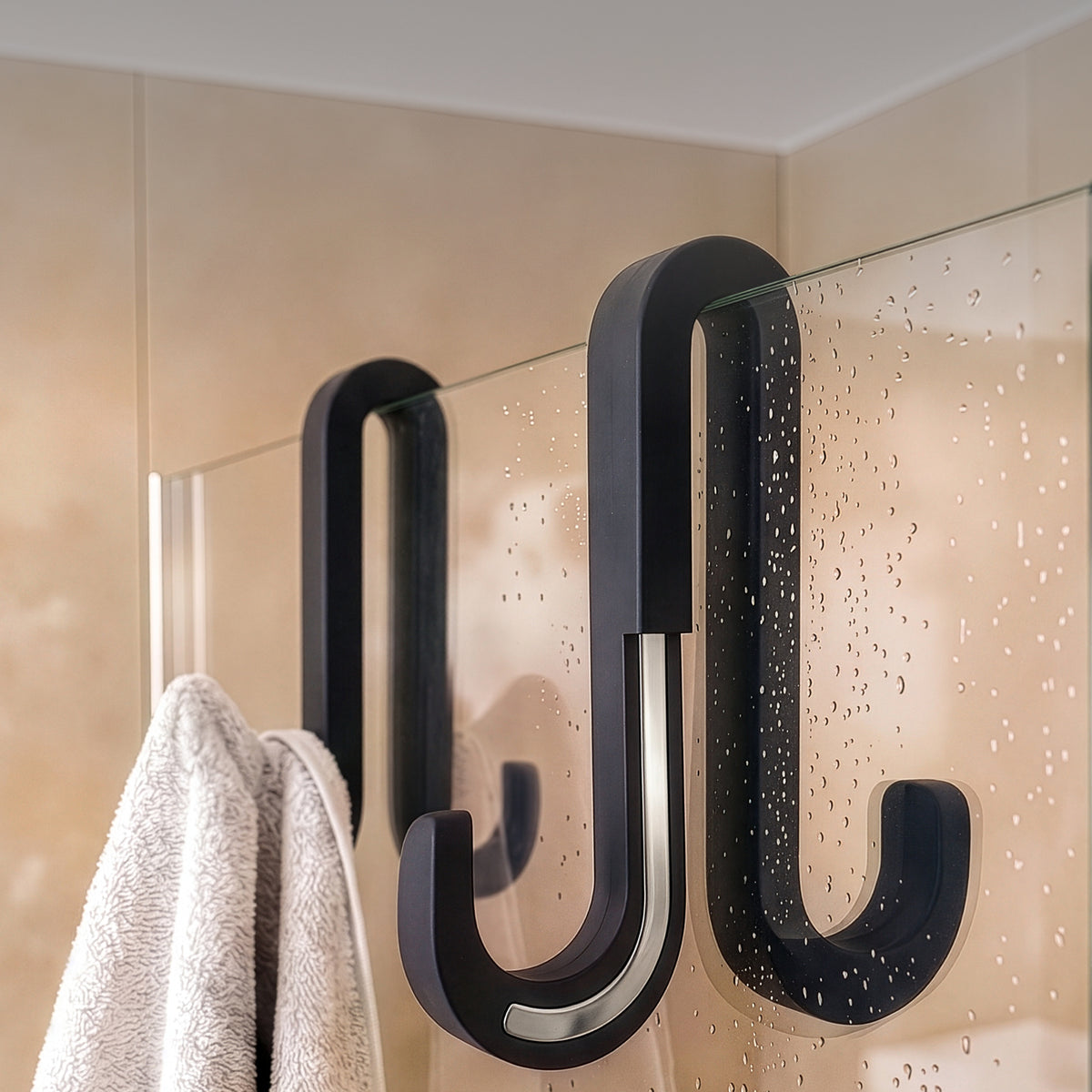 2-pack dubbele siliconen douchedeurhaken