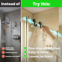 Shower Door Hook 2-Pack with Silicone Coating