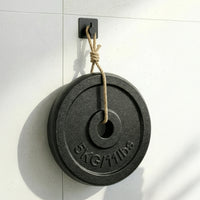 Wandhaak met vierkant basis zwart, zelfklevend, set van 6 stuks