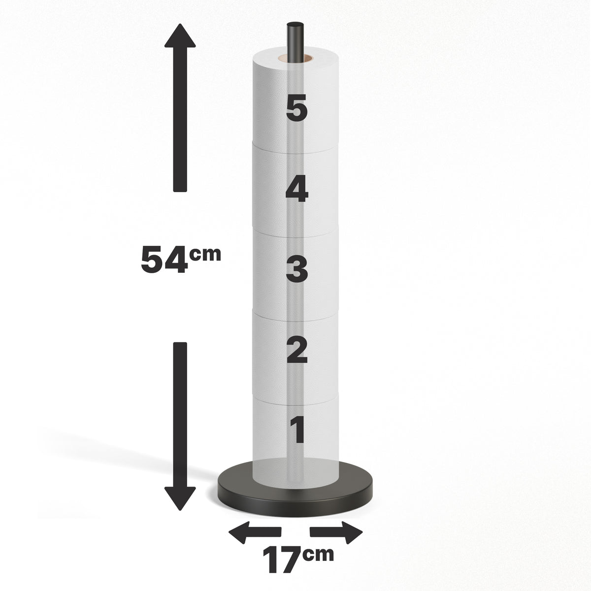 Standing Toilet Roll Holder for 5 Extra Rolls