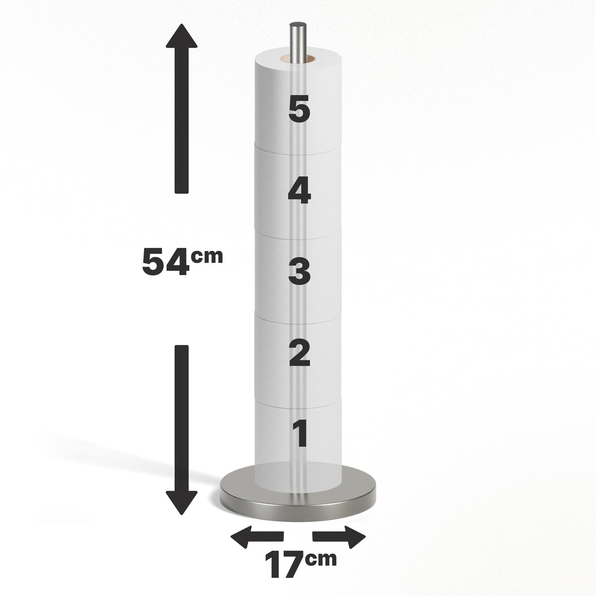 Standing Toilet Roll Holder for 5 Extra Rolls