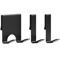 Shower Caddy Extra Hooks Set - Razor Holder and 2 J-Hooks, Black