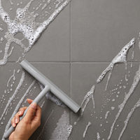 Bathroom Squeegee with Built-In Hook and Durable Silicone Blade, 21cm