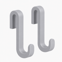 Douchedeurhaken met siliconencoating, set van 2, voor glas 6 tot 10 mm