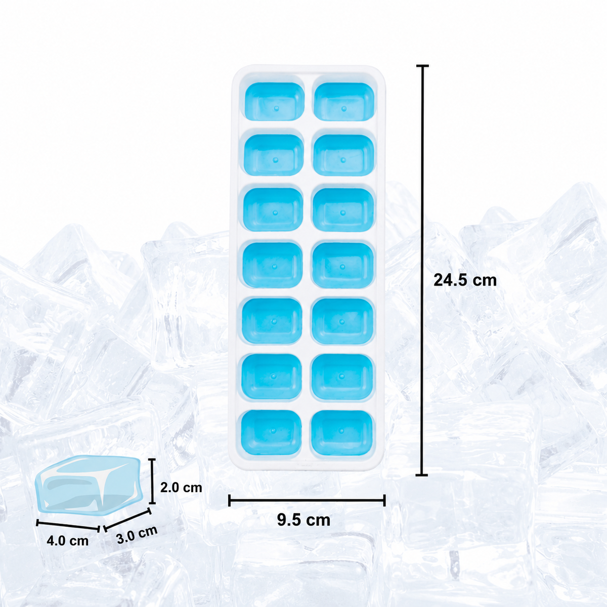 Silikon-Eiswürfelformen mit Deckel, 9er-Set, leicht entnehmbar
