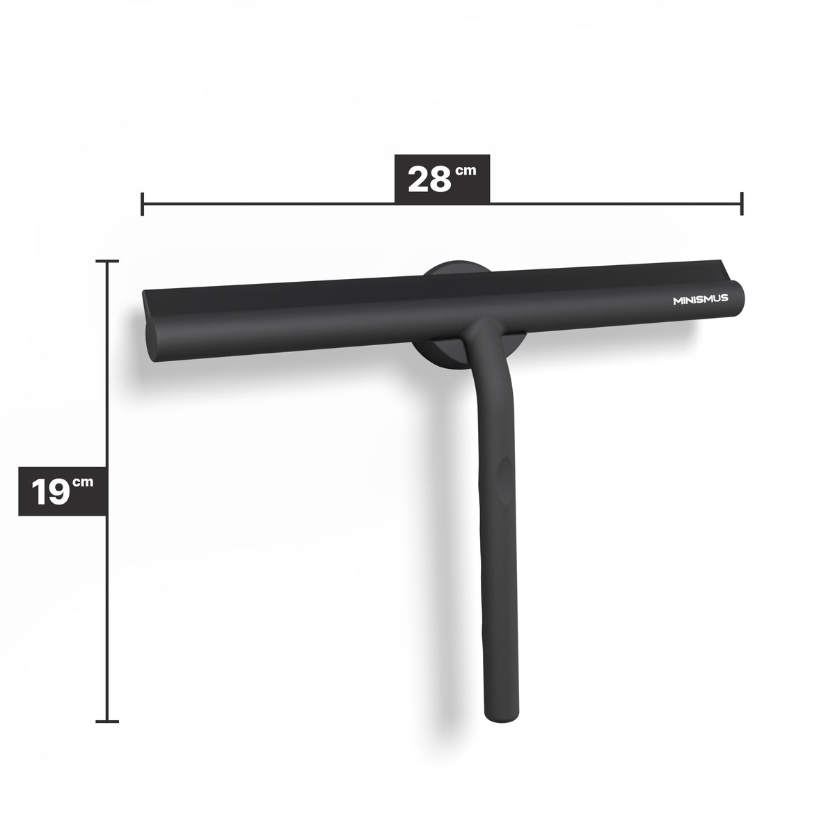 Duschabzieher 28 cm mit magnetischer Wandhalterung und Silikonlippe