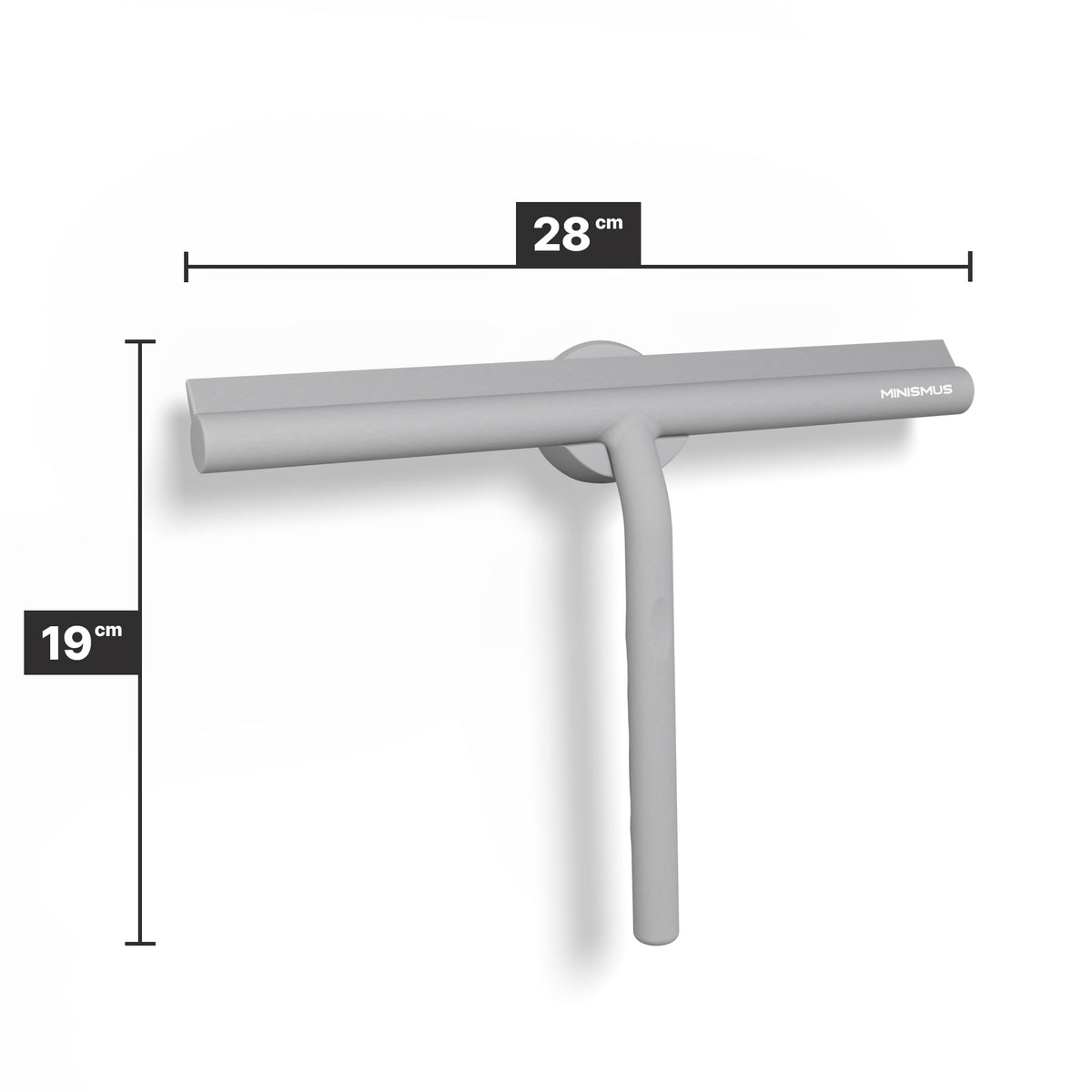 Duschabzieher 28 cm mit magnetischer Wandhalterung und Silikonlippe