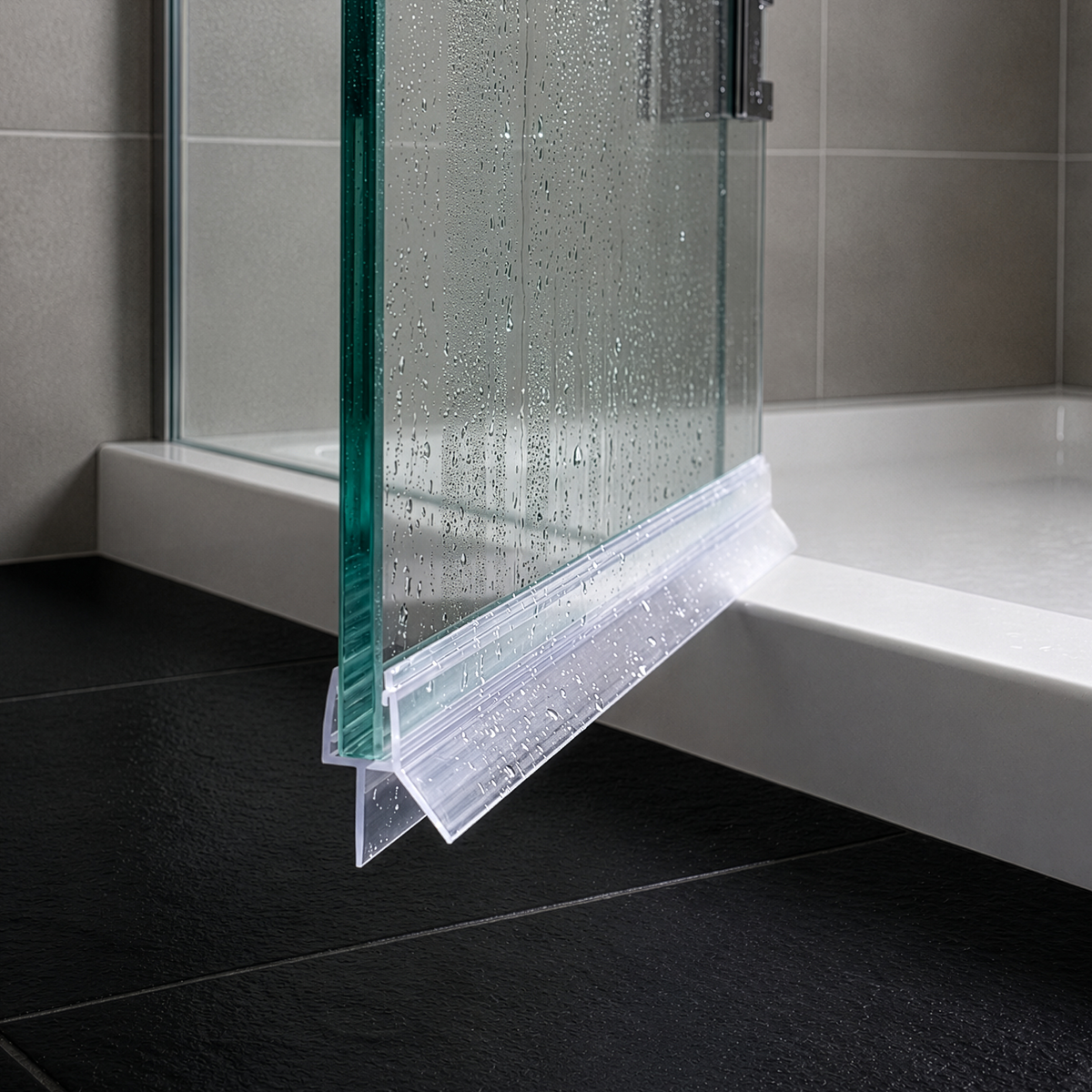 Shower Seal with Water Stop - 2x 1 Meter for 6-8mm Glass Doors