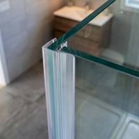 Verticale Douchedeurstrip F-Profiel 2×200 cm – Voor 6–8 mm Glas