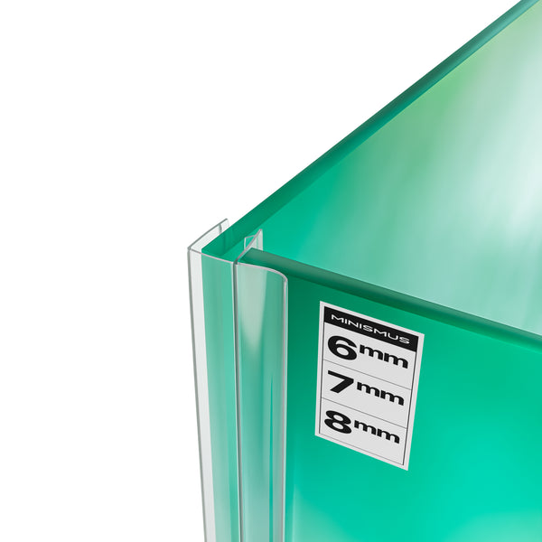 Verticale Douchedeurstrip F-Profiel 2×200 cm – Voor 6–8 mm Glas