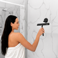Duschabzieher 28 cm mit magnetischer Wandhalterung und Silikonlippe